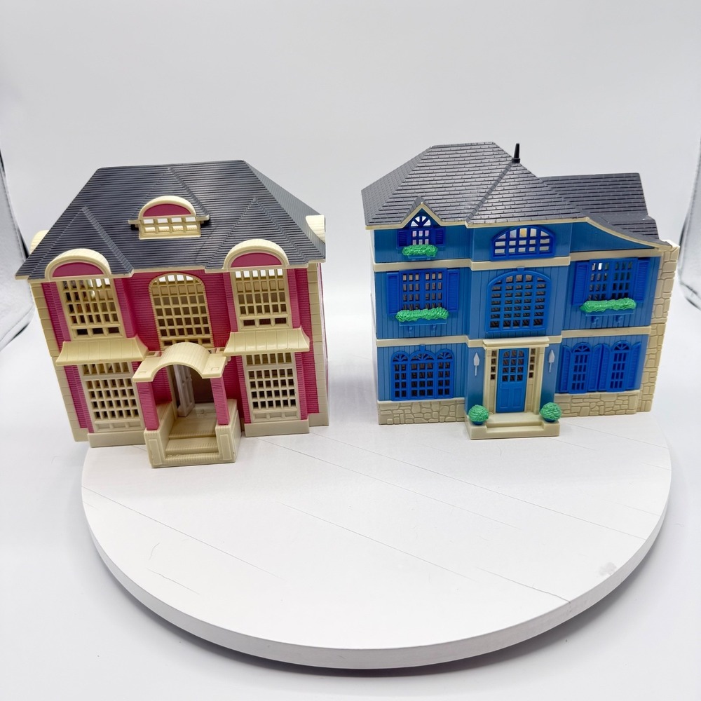 Vintage LEWIS GALOOB My Pretty Dollhouse Pink Country Chalet & Blue Sweet